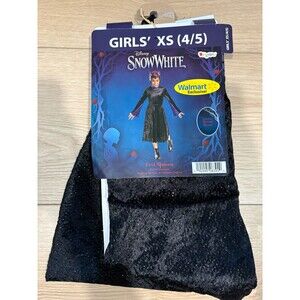 Disney Snow White Evil Queen Costume Girls XS 4/5 Black Dress Hood Disguise
